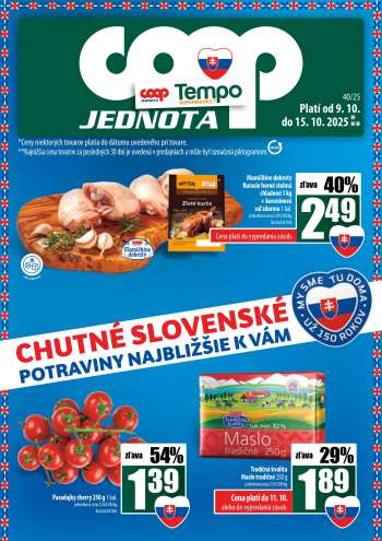 Leták COOP Jednota - 9.10.2025 - 15.10.2025.