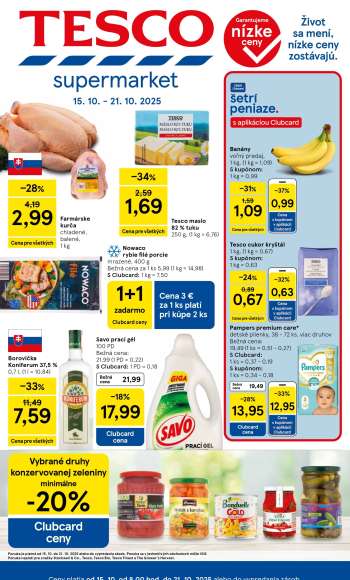 Leták TESCO supermarket - 15.10.2025 - 21.10.2025.