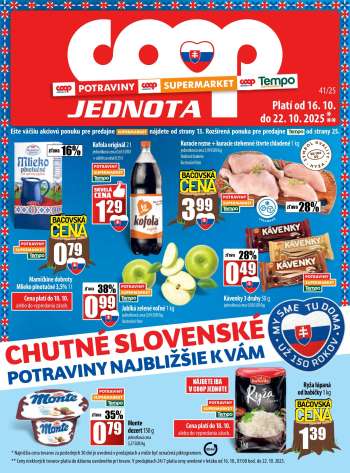 Leták COOP Jednota - 16.10.2025 - 22.10.2025.