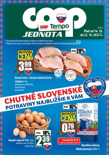 Leták COOP Jednota - 16.10.2025 - 22.10.2025.