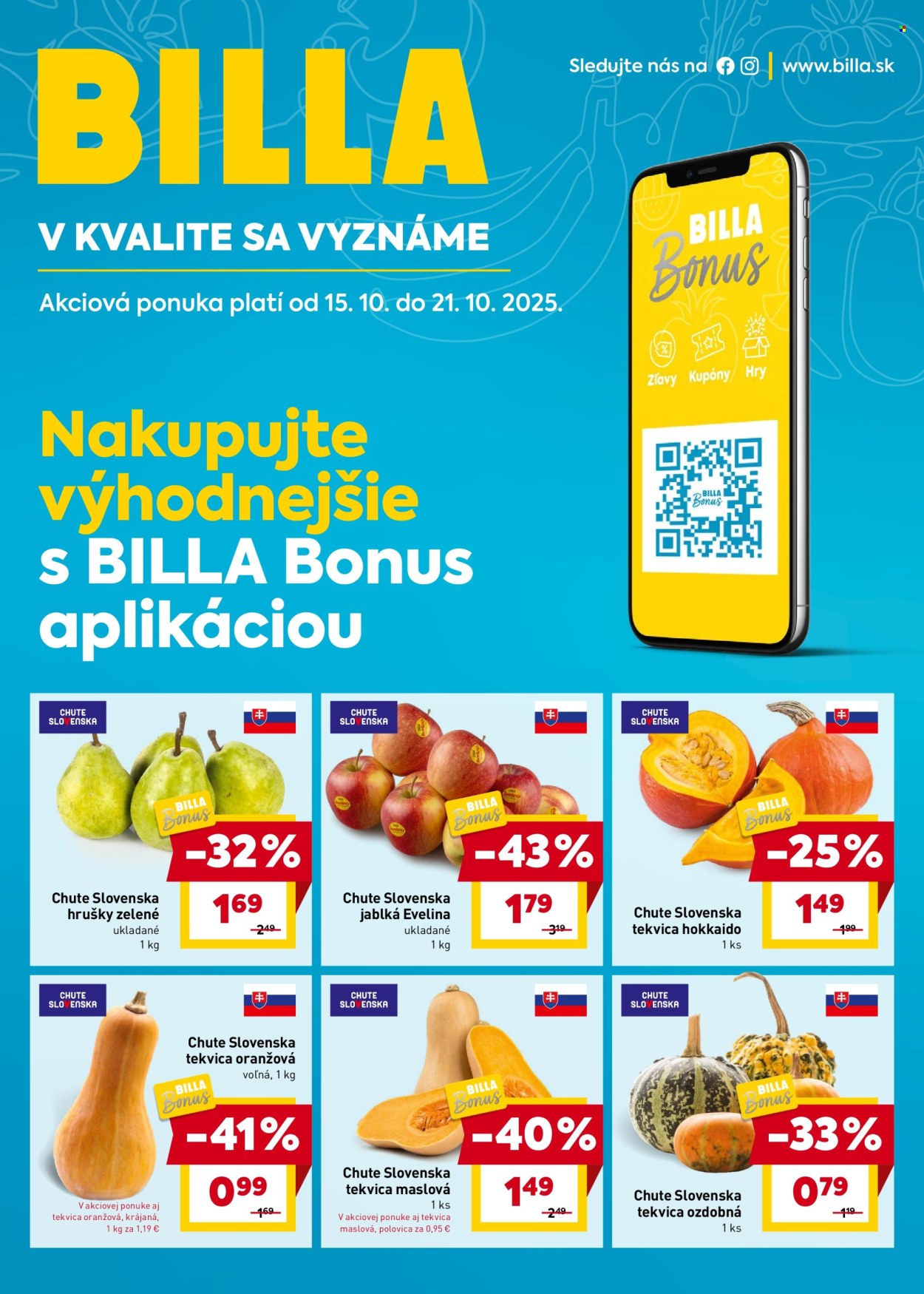 Leták Billa - 15.10.2025 - 21.10.2025. Strana 1