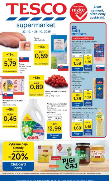 Leták TESCO supermarket - 22.10.2025 - 28.10.2025.