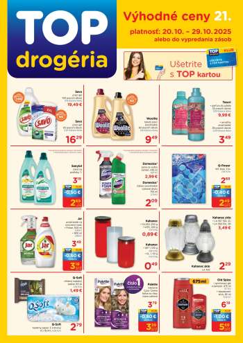 Leták TOP drogéria - 20.10.2025 - 29.10.2025.