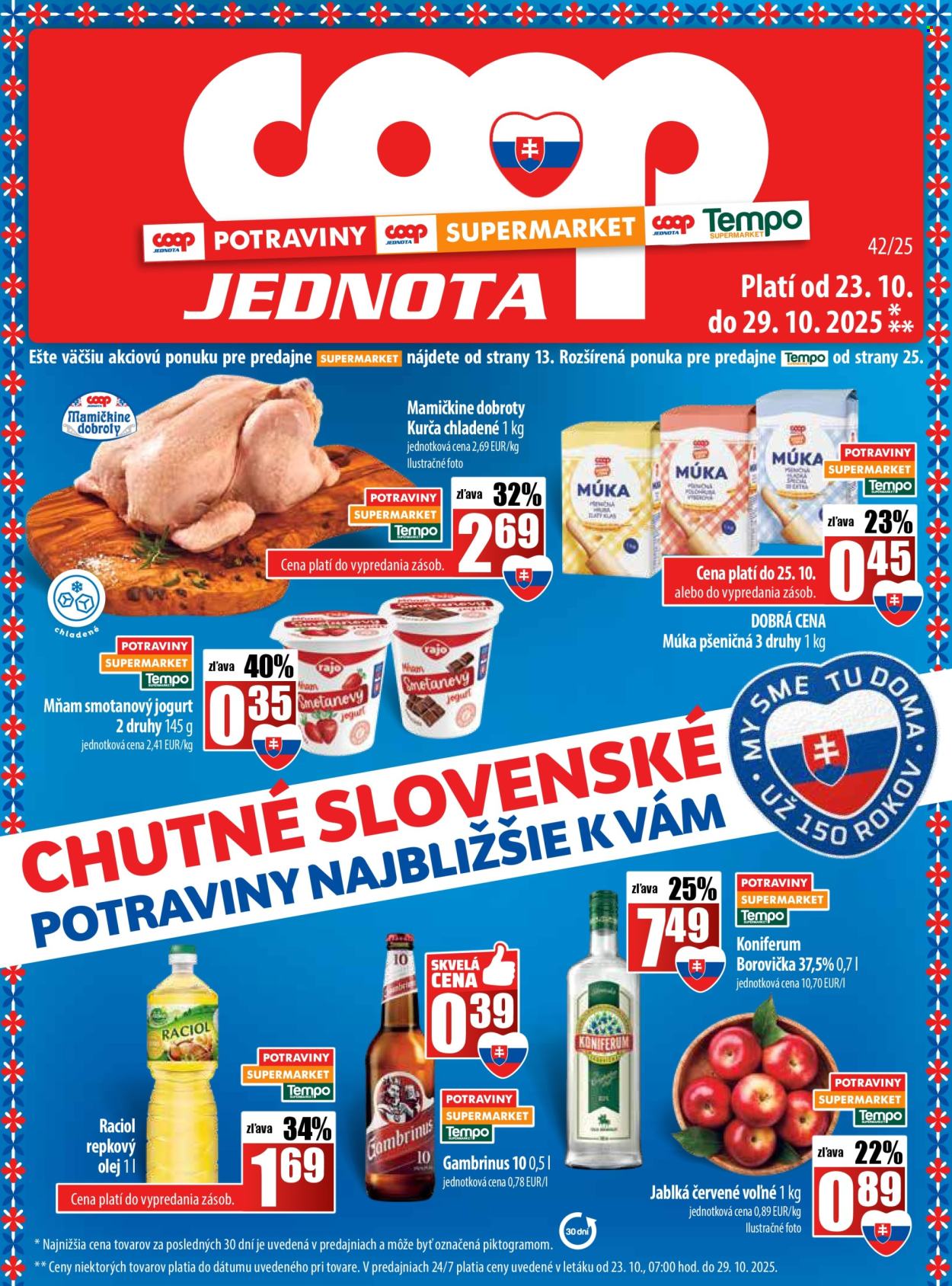 Leták COOP Jednota - 23.10.2025 - 29.10.2025. Strana 1