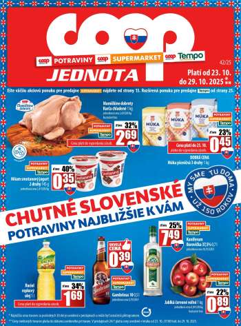 Leták COOP Jednota - 23.10.2025 - 29.10.2025.