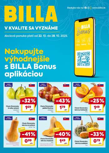 Leták Billa - 22.10.2025 - 28.10.2025.