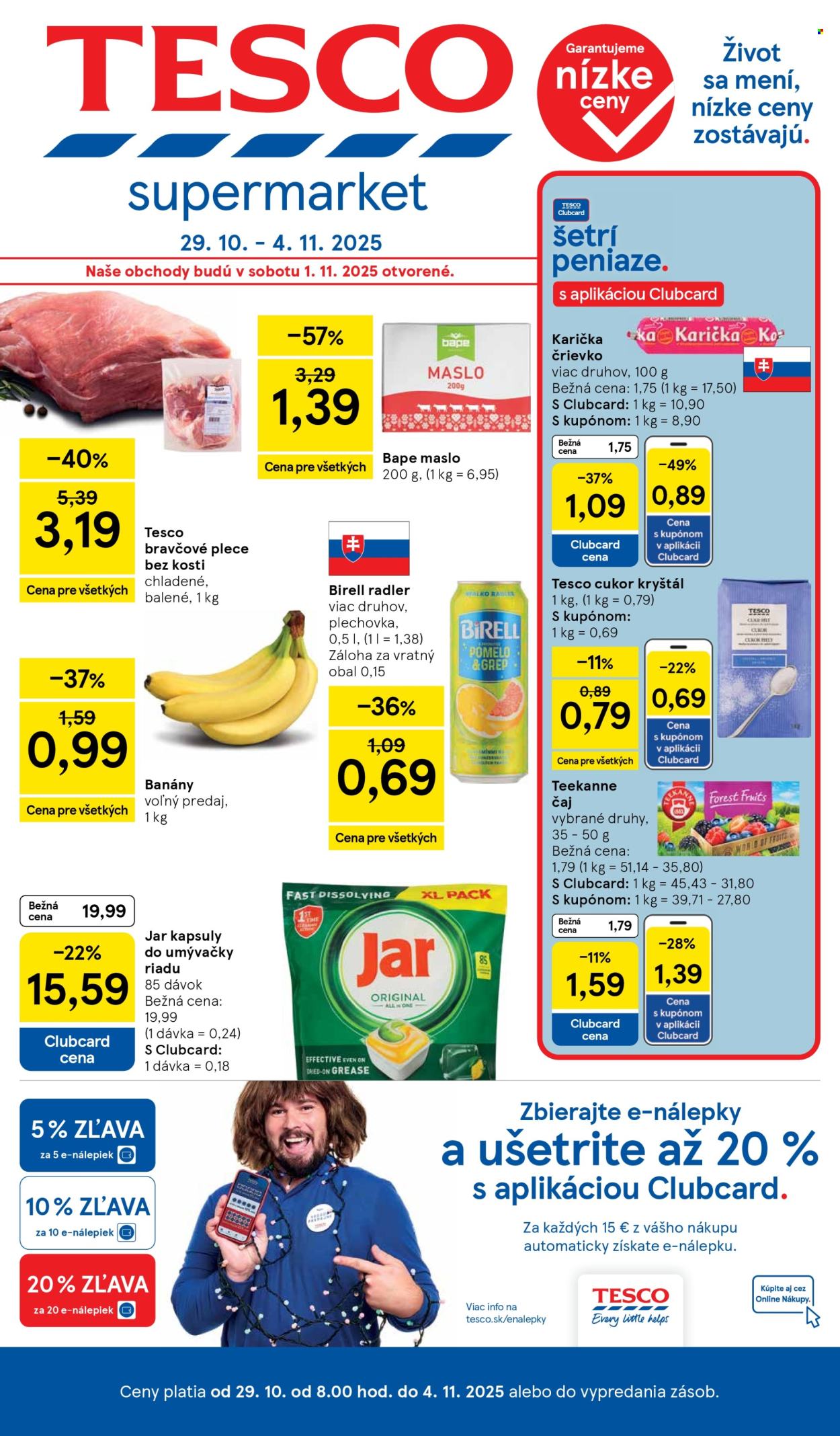 Leták TESCO supermarket - 29.10.2025 - 4.11.2025. Strana 1