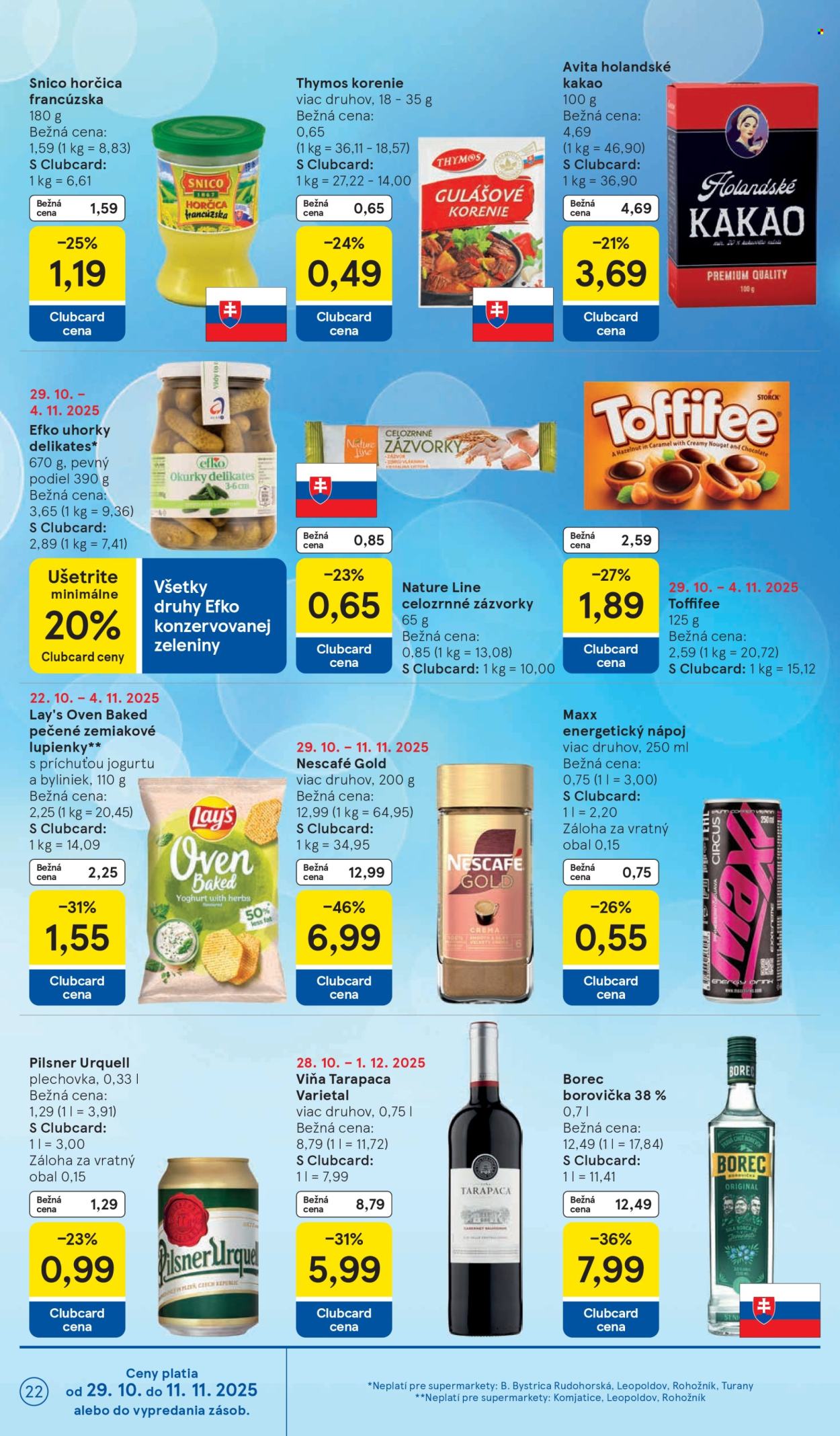 Leták TESCO supermarket - 29.10.2025 - 4.11.2025. Strana 22