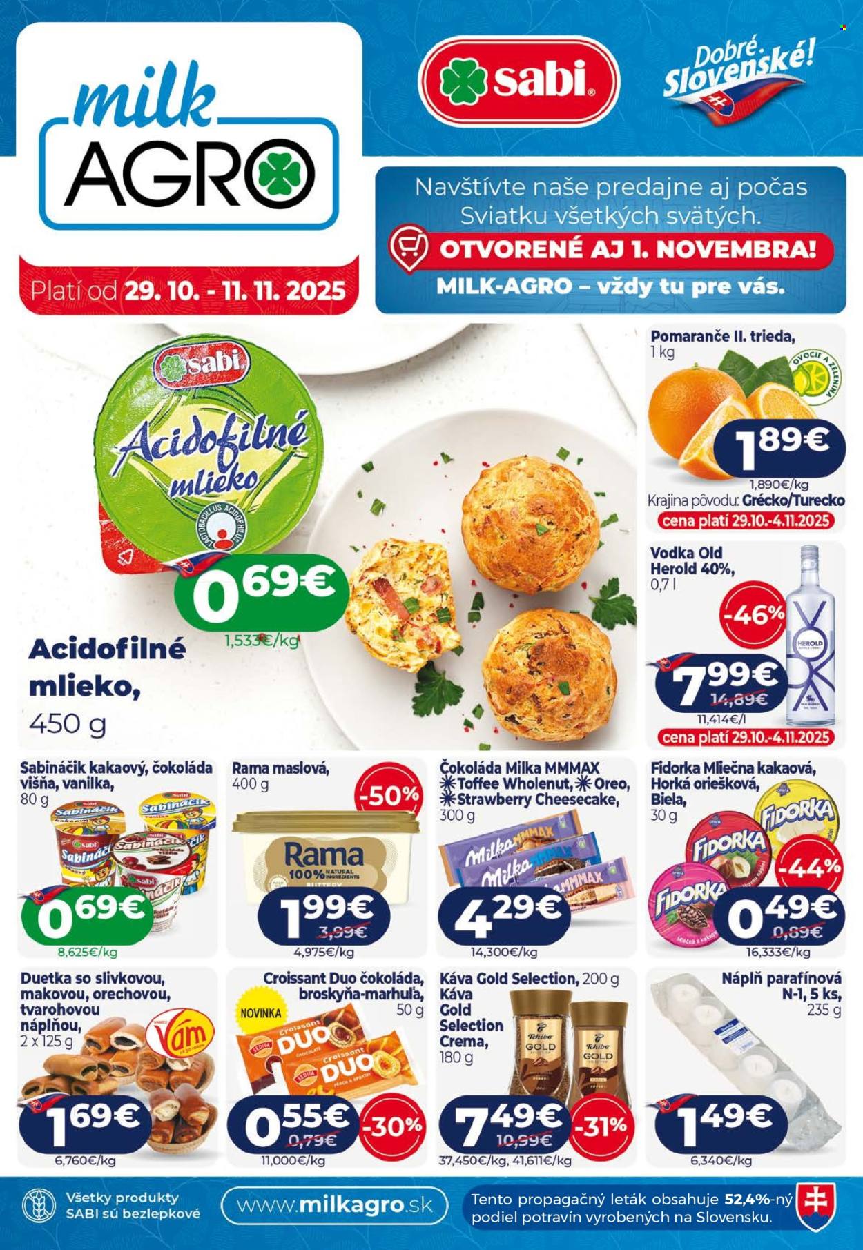 Leták Milk AGRO - 29.10.2025 - 11.11.2025. Strana 1