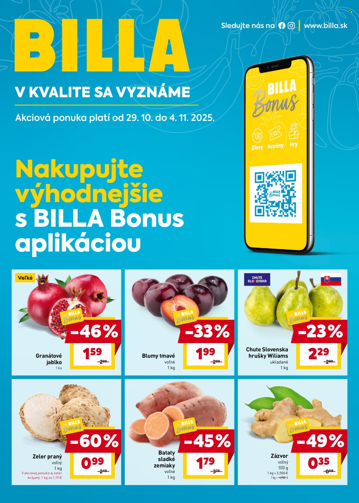 Leták Billa - 29.10.2025 - 4.11.2025. Strana 1