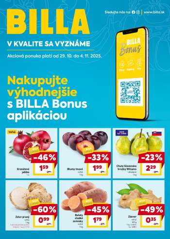 Leták Billa - 29.10.2025 - 4.11.2025.