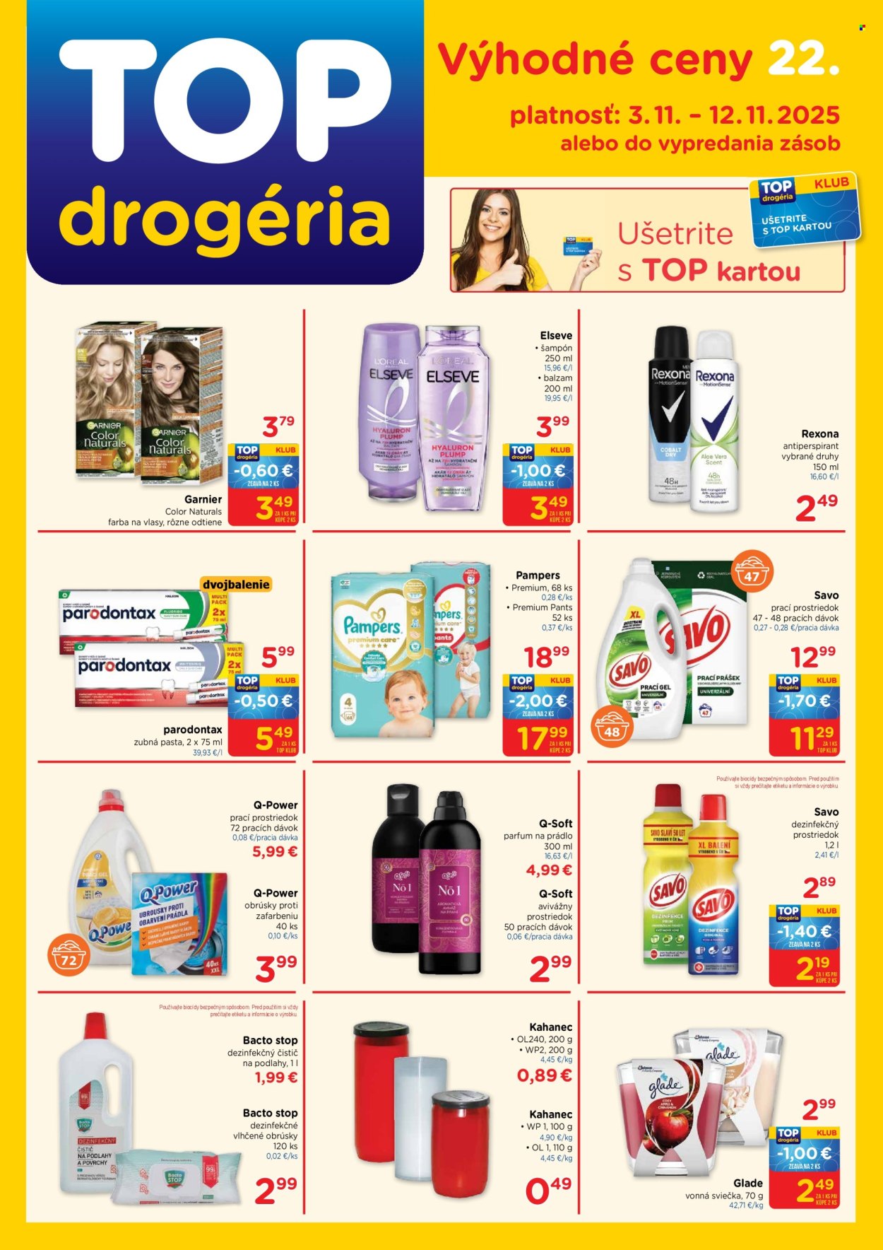 Leták TOP drogéria - 3.11.2025 - 12.11.2025. Strana 1