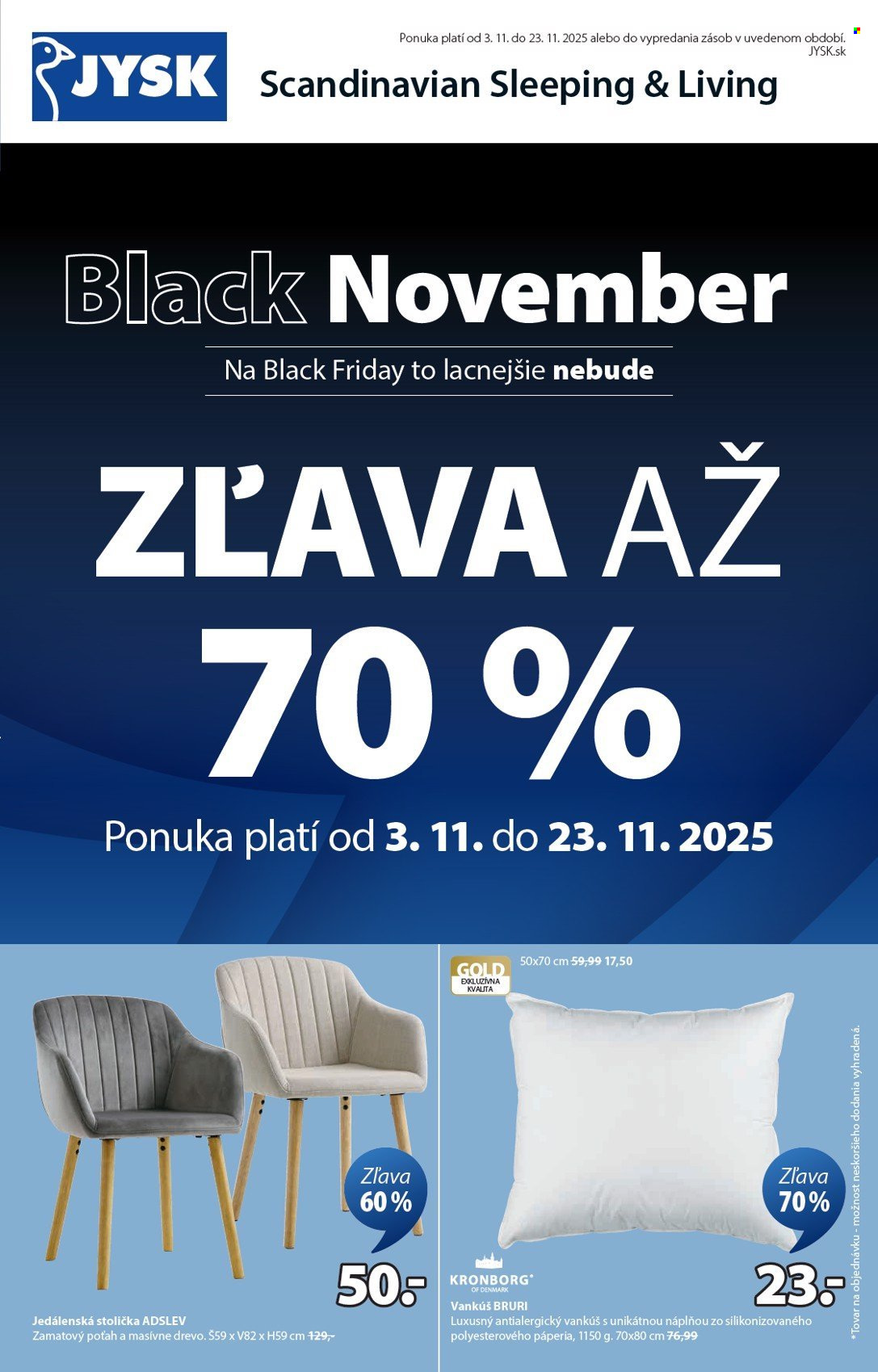 Leták JYSK - 3.11.2025 - 23.11.2025. Strana 2