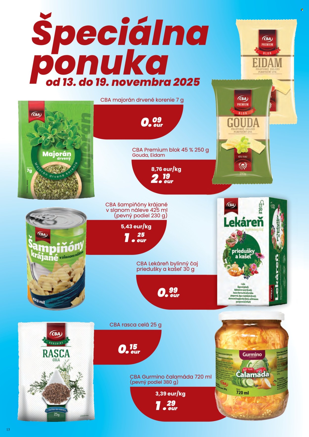 Leták CBA Komfos - 6.11.2025 - 19.11.2025. Strana 13