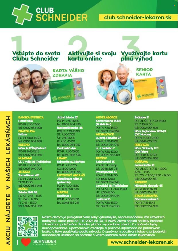 Leták Schneider Lekáreň - 1.11.2025 - 30.11.2025. Strana 11