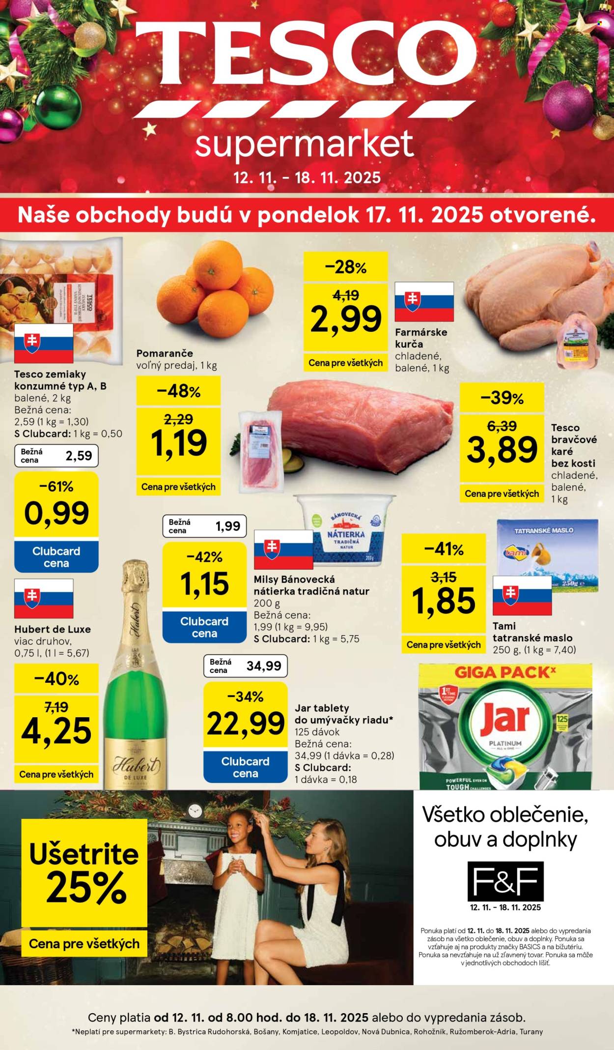 Leták TESCO supermarket - 12.11.2025 - 18.11.2025. Strana 1