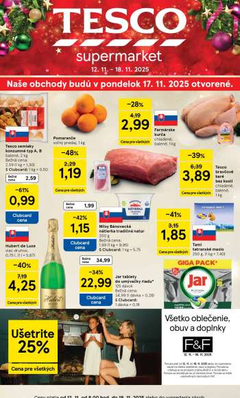 Leták TESCO supermarket - 12.11.2025 - 18.11.2025.