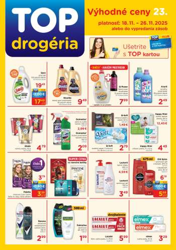 Leták TOP drogéria - 18.11.2025 - 26.11.2025.