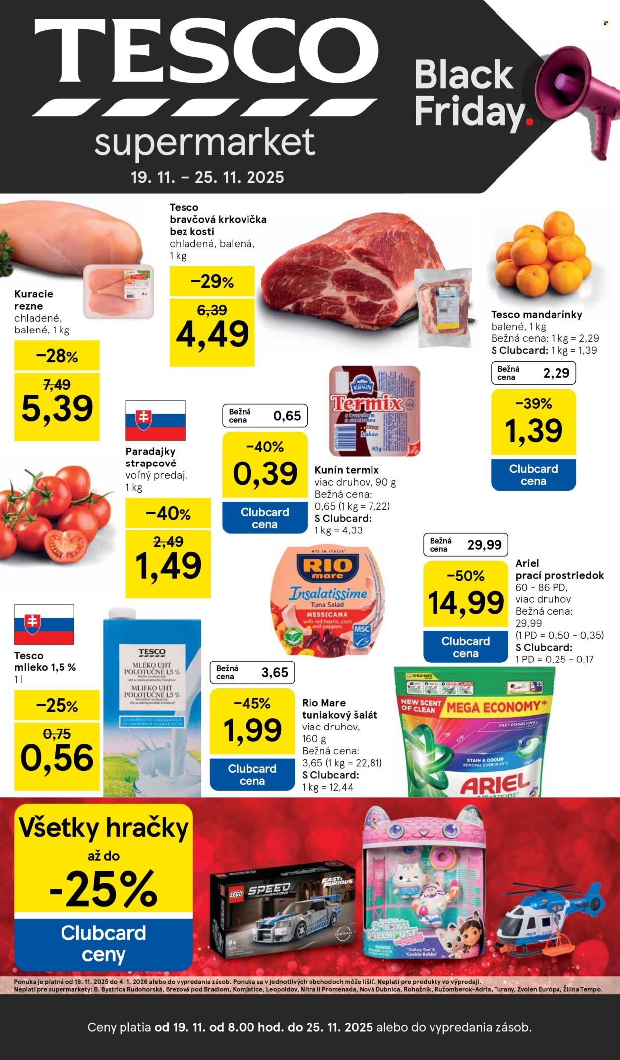Leták TESCO supermarket - 19.11.2025 - 25.11.2025. Strana 1