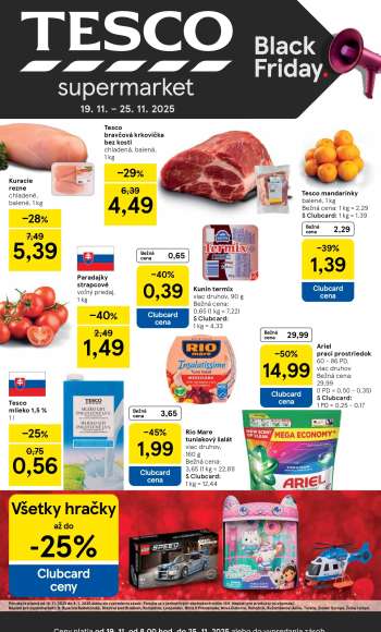 Leták TESCO supermarket - 19.11.2025 - 25.11.2025.