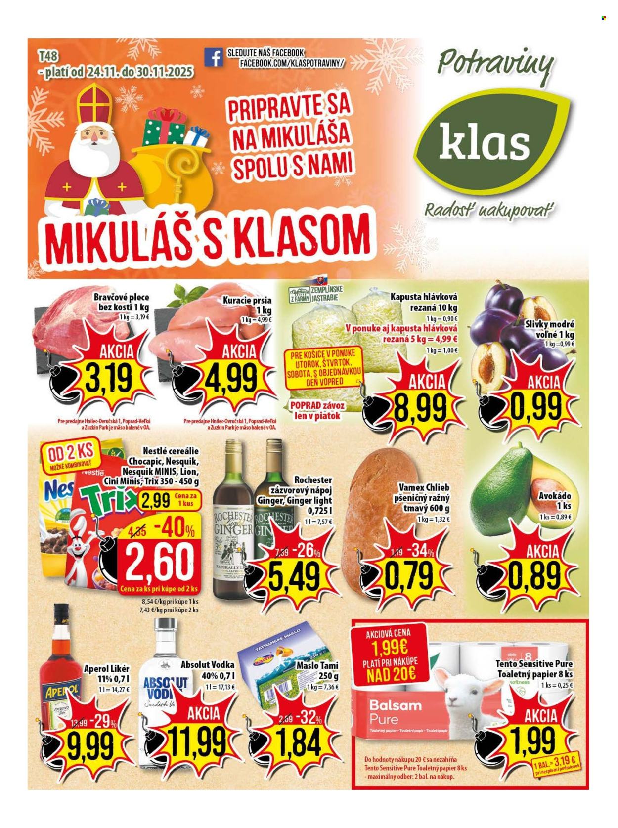 Leták Klas - 24.11.2025 - 30.11.2025. Strana 1