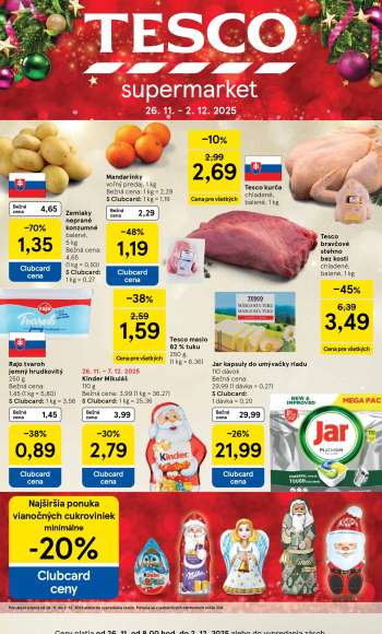 Leták TESCO supermarket - 26.11.2025 - 2.12.2025.