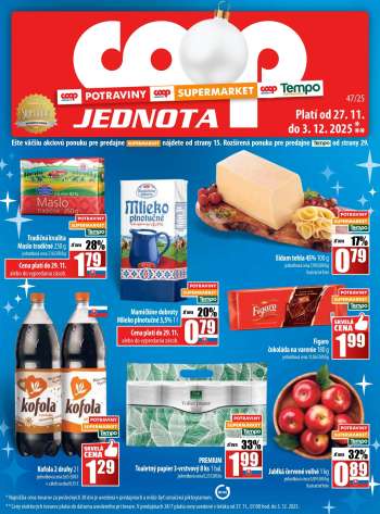 Leták COOP Jednota - 27.11.2025 - 3.12.2025.
