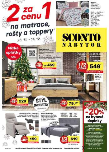 Leták Sconto nábytok - 26.11.2025 - 14.12.2025.