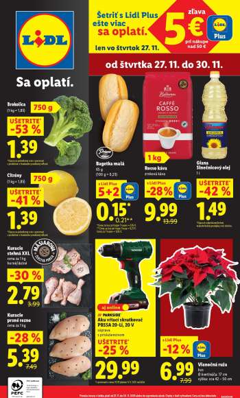 Leták Lidl - 27.11.2025 - 30.11.2025.