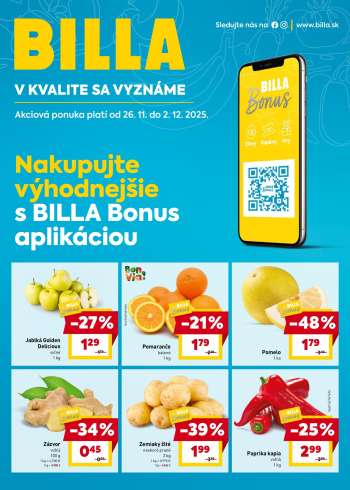 Leták Billa - 26.11.2025 - 2.12.2025.