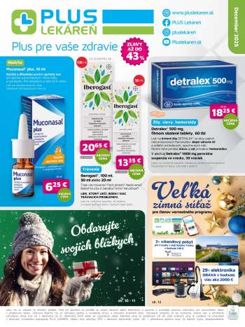 Leták Plus lekáreň - 1.12.2025 - 31.12.2025.