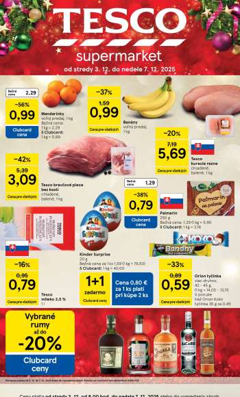 Leták TESCO supermarket - 3.12.2025 - 7.12.2025.