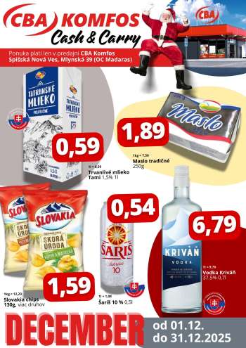 Leták CBA Komfos - 1.12.2025 - 31.12.2025.