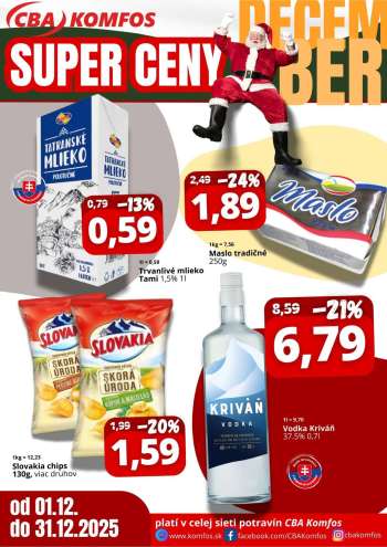 Leták CBA Komfos - 1.12.2025 - 31.12.2025.