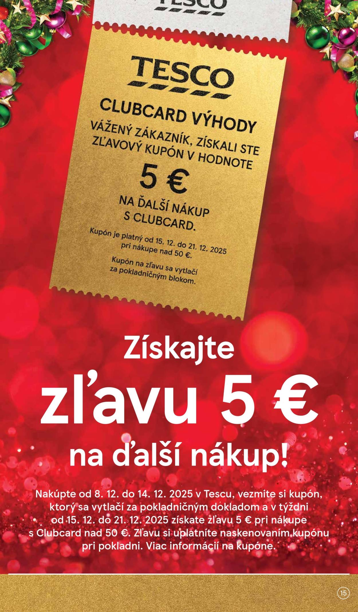 Leták TESCO supermarket - 8.12.2025 - 16.12.2025. Strana 15