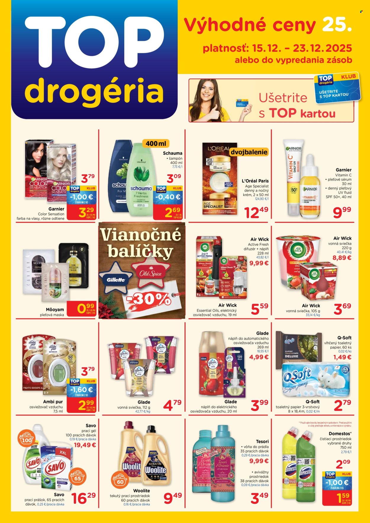 Leták TOP drogéria - 15.12.2025 - 23.12.2025. Strana 1