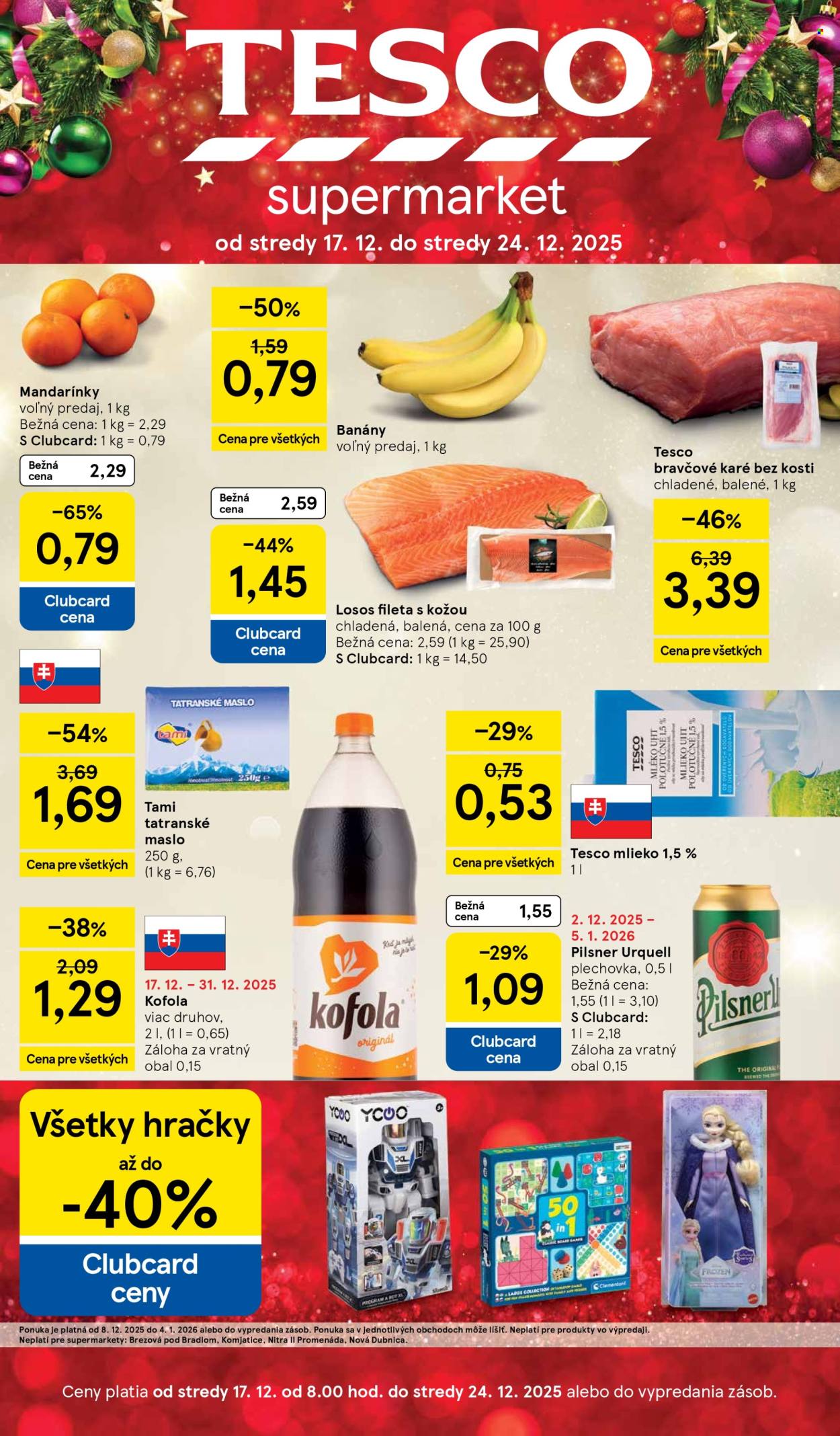 Leták TESCO supermarket - 17.12.2025 - 24.12.2025. Strana 1