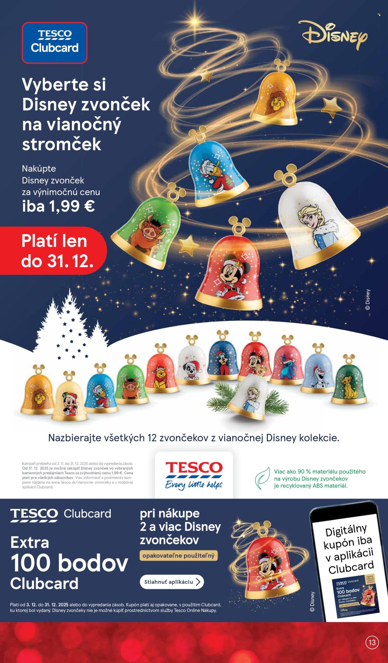 Leták TESCO supermarket - 17.12.2025 - 24.12.2025. Strana 13