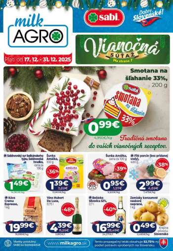 Leták Milk AGRO - 17.12.2025 - 31.12.2025.