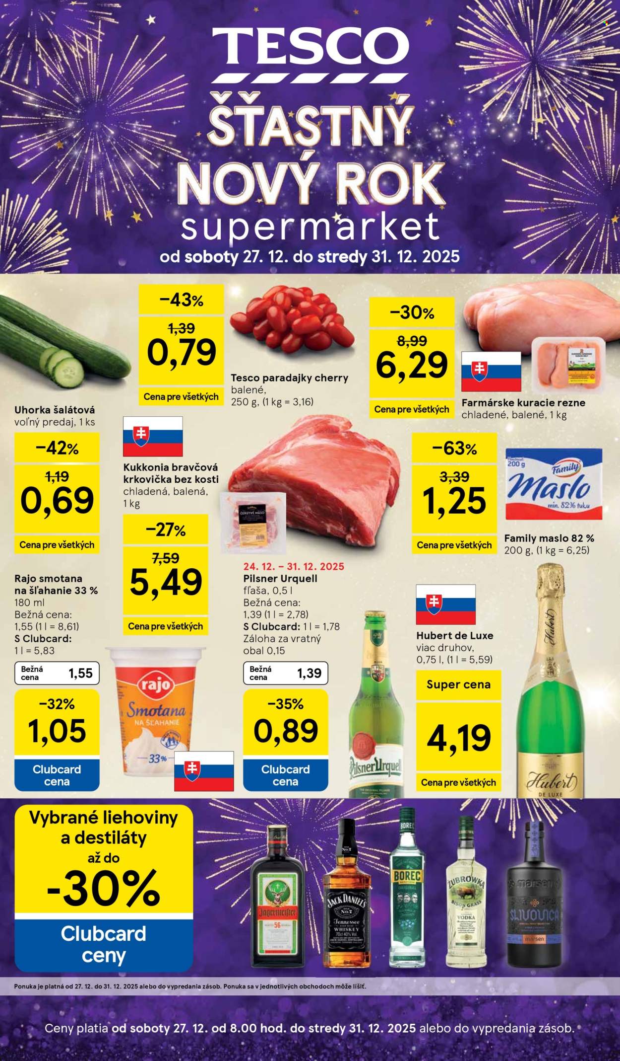 Leták TESCO supermarket - 27.12.2025 - 31.12.2025. Strana 1
