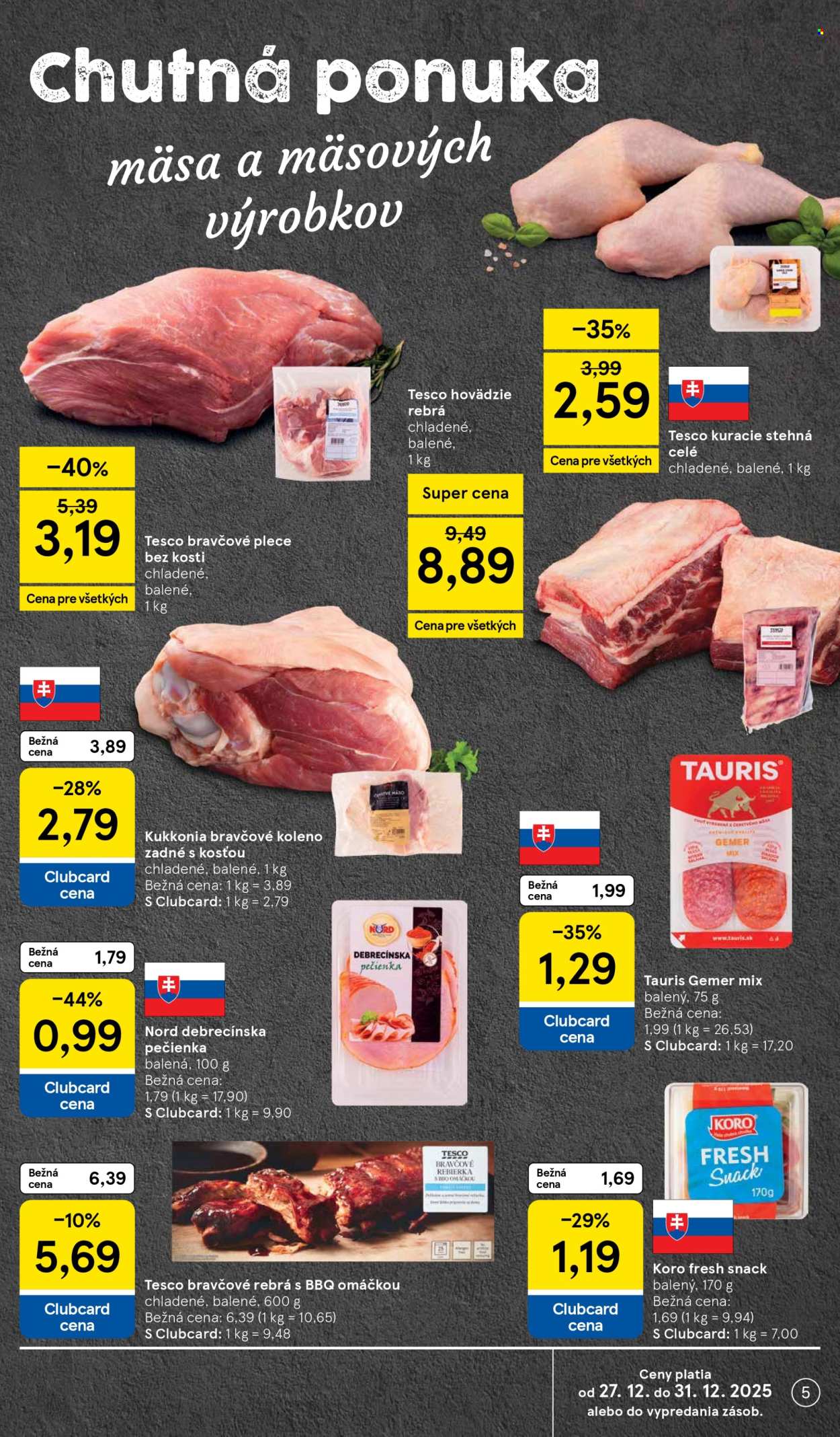 Leták TESCO supermarket - 27.12.2025 - 31.12.2025. Strana 5