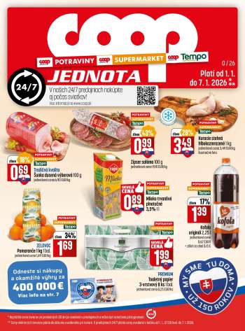 Leták COOP Jednota - 1.1.2026 - 7.1.2026.