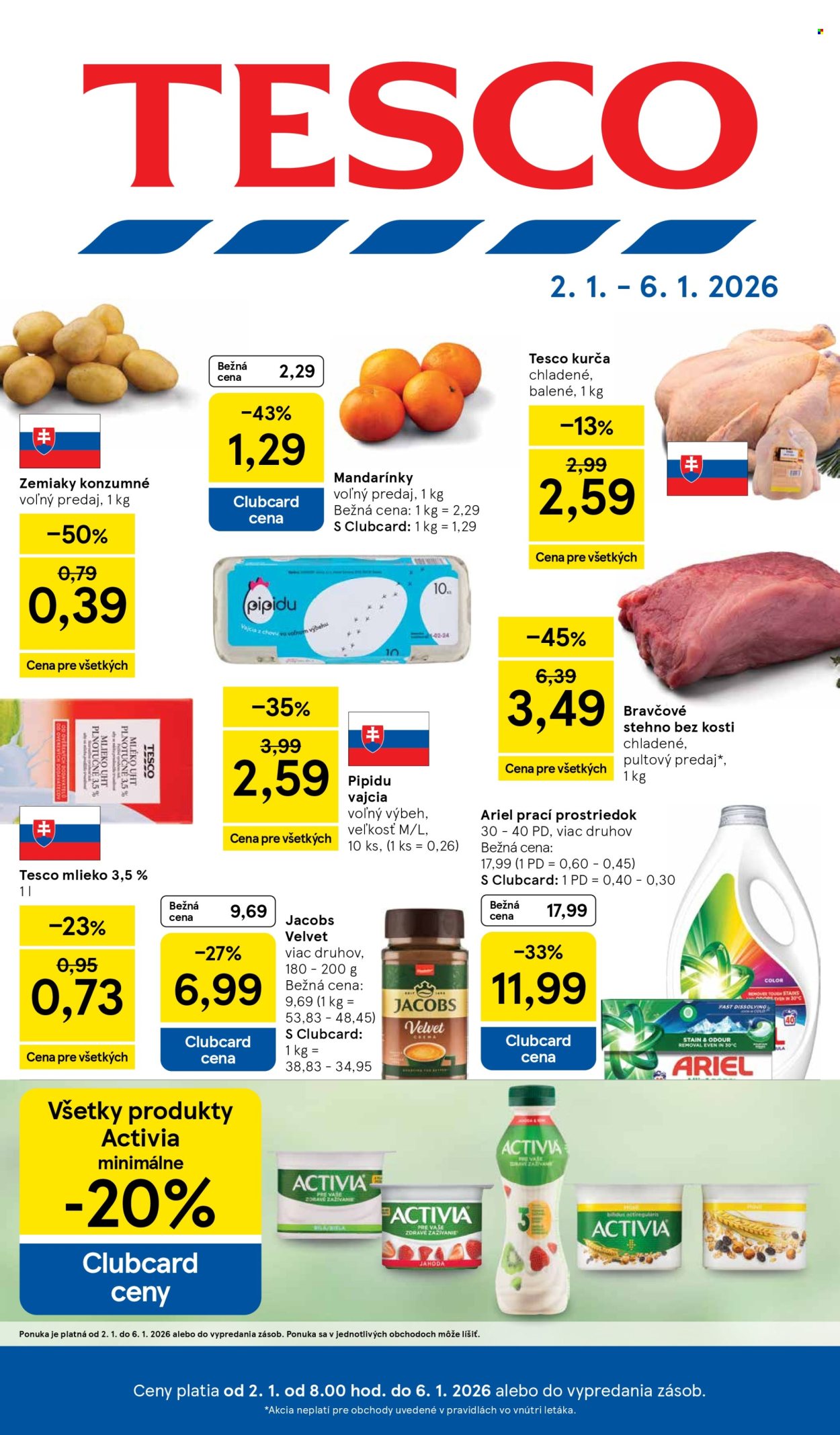 Leták TESCO - 2.1.2026 - 6.1.2026. Strana 1