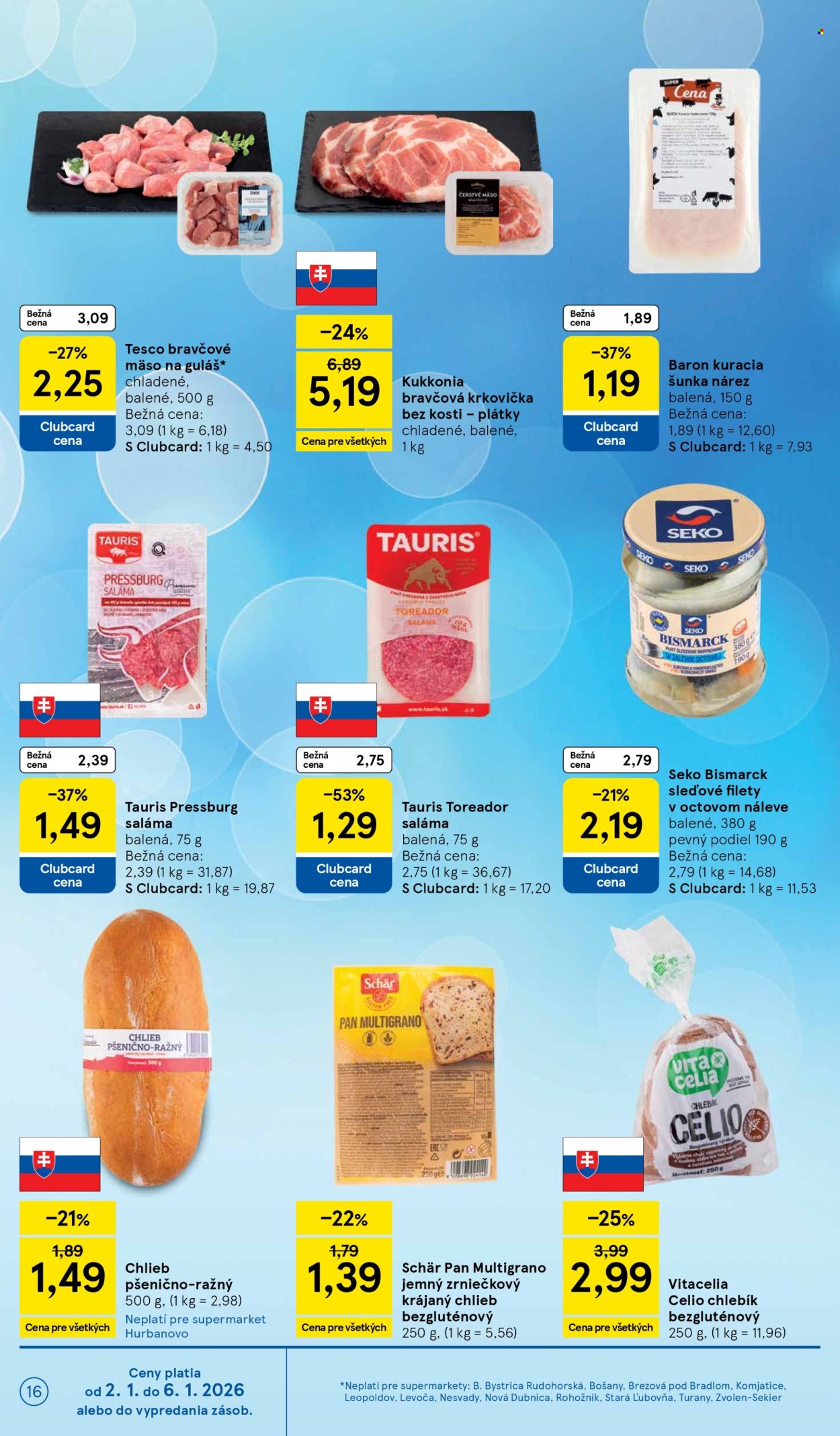 Leták TESCO supermarket - 2.1.2026 - 6.1.2026. Strana 16
