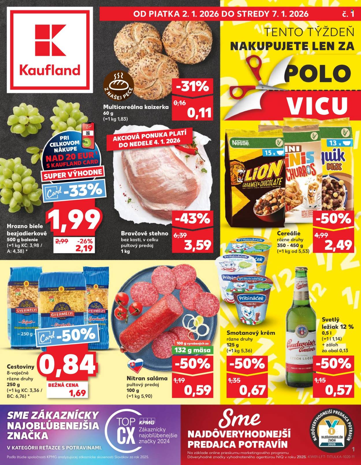 Leták Kaufland - 2.1.2026 - 7.1.2026. Strana 1