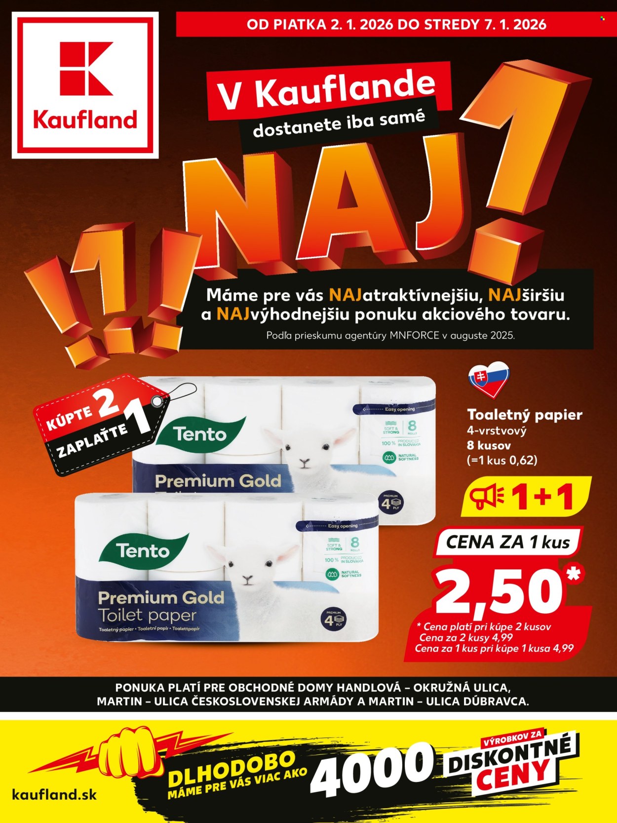 Leták Kaufland - 2.1.2026 - 7.1.2026. Strana 1