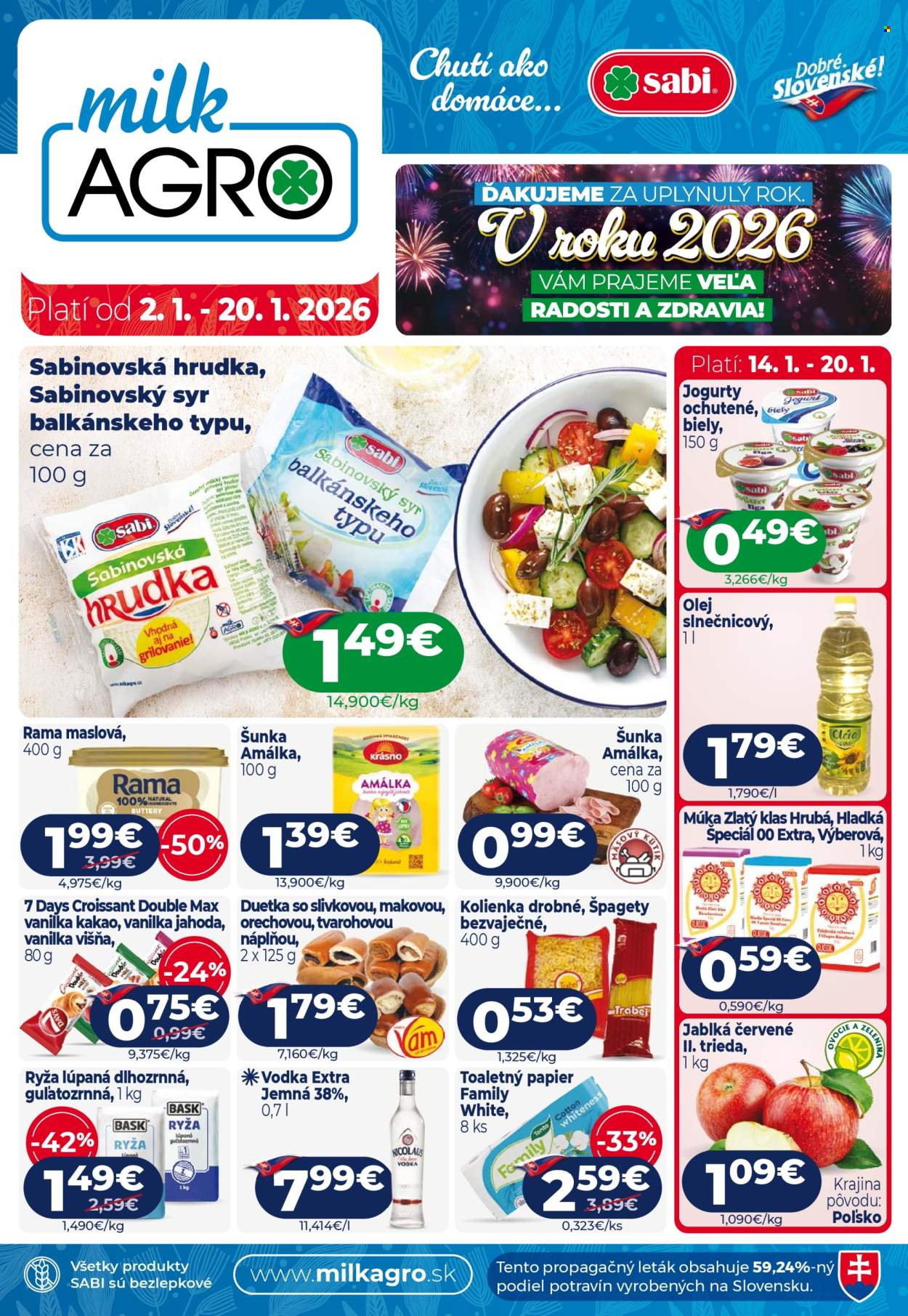 Leták Milk AGRO - 2.1.2026 - 20.1.2026. Strana 1