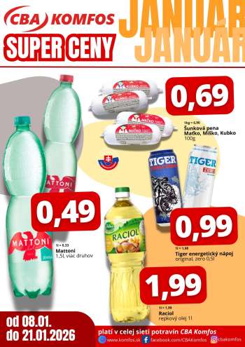 Leták CBA Komfos - 8.1.2026 - 21.1.2026.