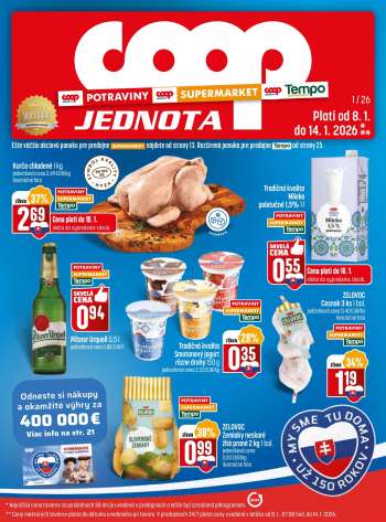 Leták COOP Jednota - 8.1.2026 - 14.1.2026.