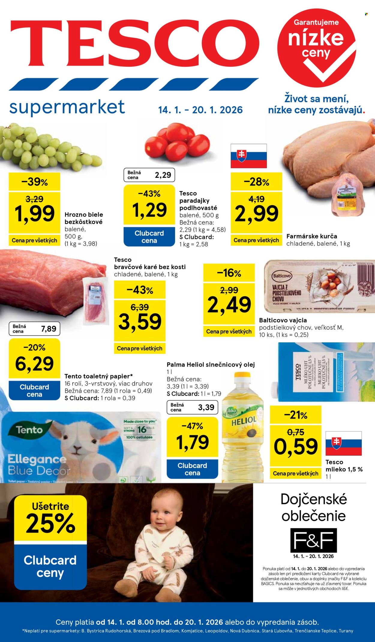 Leták TESCO supermarket - 14.1.2026 - 20.1.2026. Strana 1